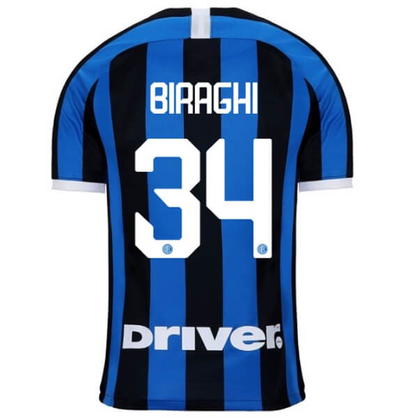 Camiseta Inter De Milán NO.34 Biraghi Replica Primera Ropa 2019/20 Azul